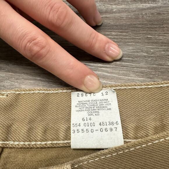 Vintage Y2K Levis 505 Tan Mens 32 Relaxed Fit Jorts Denim Shorts Red Tab USA - Picture 4 of 10